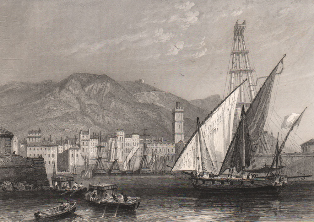 TOULON. Var 1844 old antique vintage print picture